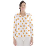 Polka Dots - Pastel Orange on White Wind Breaker (Women)