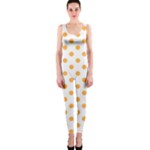 Polka Dots - Pastel Orange on White OnePiece Catsuit