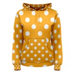 Polka Dots - White on Dark Tangerine Orange Women s Pullover Hoodie