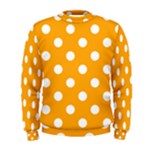 Polka Dots - White on Dark Tangerine Orange Men s Sweatshirt