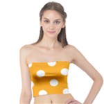 Polka Dots - White on Dark Tangerine Orange Tube Top