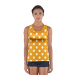 Polka Dots - White on Dark Tangerine Orange Women s Sport Tank Top