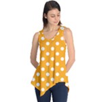 Polka Dots - White on Dark Tangerine Orange Sleeveless Tunic