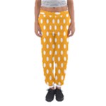 Polka Dots - White on Dark Tangerine Orange Women s Jogger Sweatpants