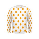 Polka Dots - Dark Tangerine Orange on White Kid s Sweatshirt