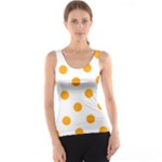 Polka Dots - Dark Tangerine Orange on White Tank Top