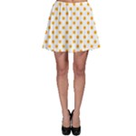 Polka Dots - Dark Tangerine Orange on White Skater Skirt