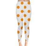 Polka Dots - Dark Orange on White Women s Leggings