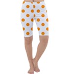 Polka Dots - Dark Orange on White Cropped Leggings