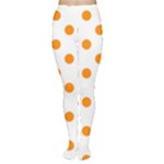 Polka Dots - Dark Orange on White Women s Tights