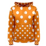 Polka Dots - White on Orange Women s Pullover Hoodie