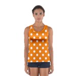 Polka Dots - White on Orange Women s Sport Tank Top