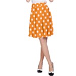 Polka Dots - White on Orange A-Line Skirt