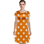 Polka Dots - White on Orange Cap Sleeve Nightdress