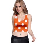 Polka Dots - White on Tangelo Orange Racer Back Crop Top