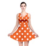 Polka Dots - White on Tangelo Orange Reversible Skater Dress