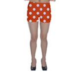 Polka Dots - White on Tangelo Orange Skinny Shorts