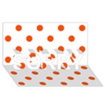 Polka Dots - Tangelo Orange on White SORRY 3D Greeting Card (8x4)