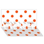 Polka Dots - Tangelo Orange on White ENGAGED 3D Greeting Card (8x4)