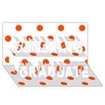 Polka Dots - Tangelo Orange on White Congrats Graduate 3D Greeting Card (8x4)