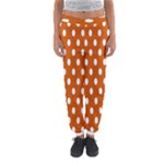 Polka Dots - White on Burnt Orange Women s Jogger Sweatpants