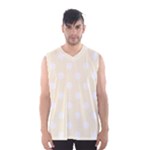 Polka Dots - White on Cornsilk Yellow Men s Basketball Tank Top