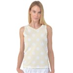 Polka Dots - White on Cornsilk Yellow Women s Basketball Tank Top