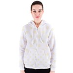 Polka Dots - Cornsilk Yellow on White Women s Zipper Hoodie