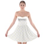 Polka Dots - Cornsilk Yellow on White Strapless Bra Top Dress