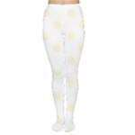 Polka Dots - Cornsilk Yellow on White Women s Tights