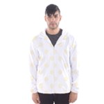 Polka Dots - Cornsilk Yellow on White Hooded Wind Breaker (Men)