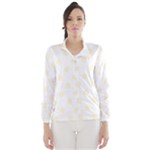 Polka Dots - Cornsilk Yellow on White Wind Breaker (Women)