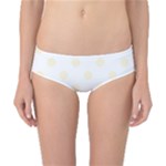 Polka Dots - Cornsilk Yellow on White Classic Bikini Bottoms