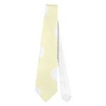 Polka Dots - White on Cream Yellow Necktie (One Side)