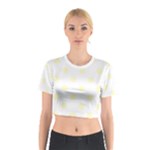 Polka Dots - Cream Yellow on White Cotton Crop Top