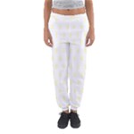 Polka Dots - Cream Yellow on White Women s Jogger Sweatpants