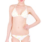 Polka Dots - Cream Yellow on White Bikini Set