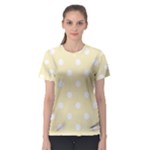 Polka Dots - White on Blond Yellow Women s Sport Mesh Tee