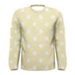 Polka Dots - White on Blond Yellow Men s Long Sleeve T-shirt