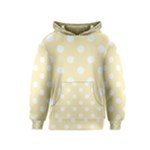 Polka Dots - White on Blond Yellow Kid s Pullover Hoodie