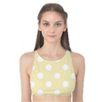 Polka Dots - White on Blond Yellow Tank Bikini Top