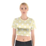 Polka Dots - White on Blond Yellow Cotton Crop Top