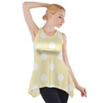 Polka Dots - White on Blond Yellow Side Drop Tank Tunic