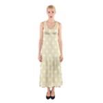 Polka Dots - White on Blond Yellow Full Print Maxi Dress