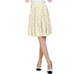 Polka Dots - White on Blond Yellow A-Line Skirt