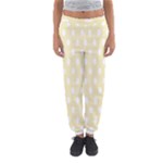 Polka Dots - White on Blond Yellow Women s Jogger Sweatpants