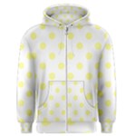 Polka Dots - Pastel Yellow on White Men s Zipper Hoodie