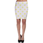 Polka Dots - Pastel Yellow on White Bodycon Skirt