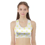 Polka Dots - Pastel Yellow on White Women s Sports Bra with Border