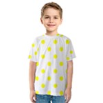 Polka Dots - Yellow on White Kid s Sport Mesh Tee